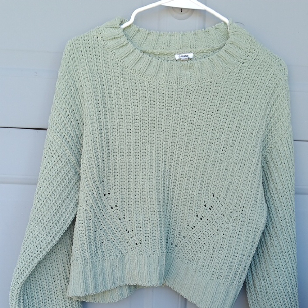 Garage Light Green Crew Neck Sweater
